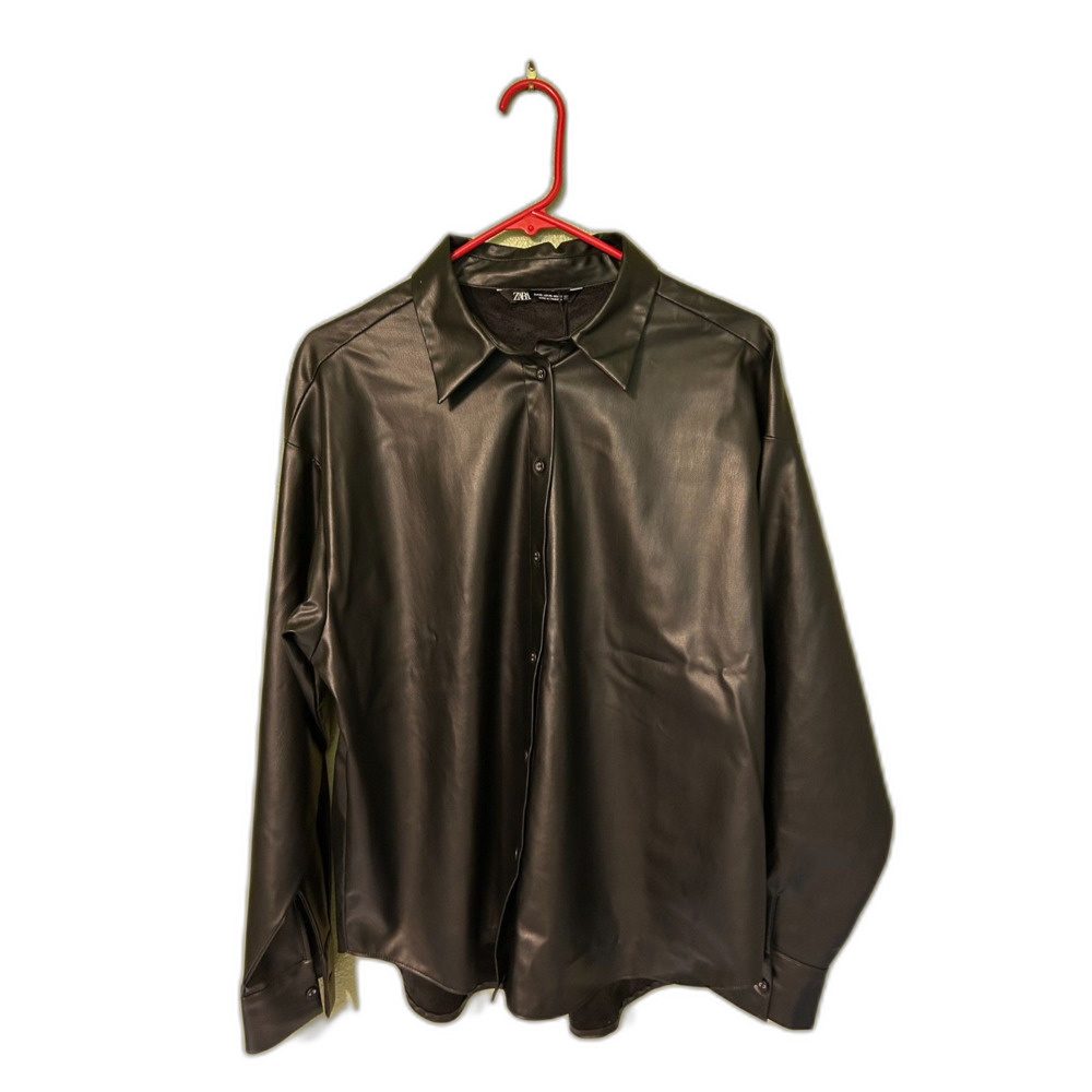 ZARA Black Faux Leather Jacket